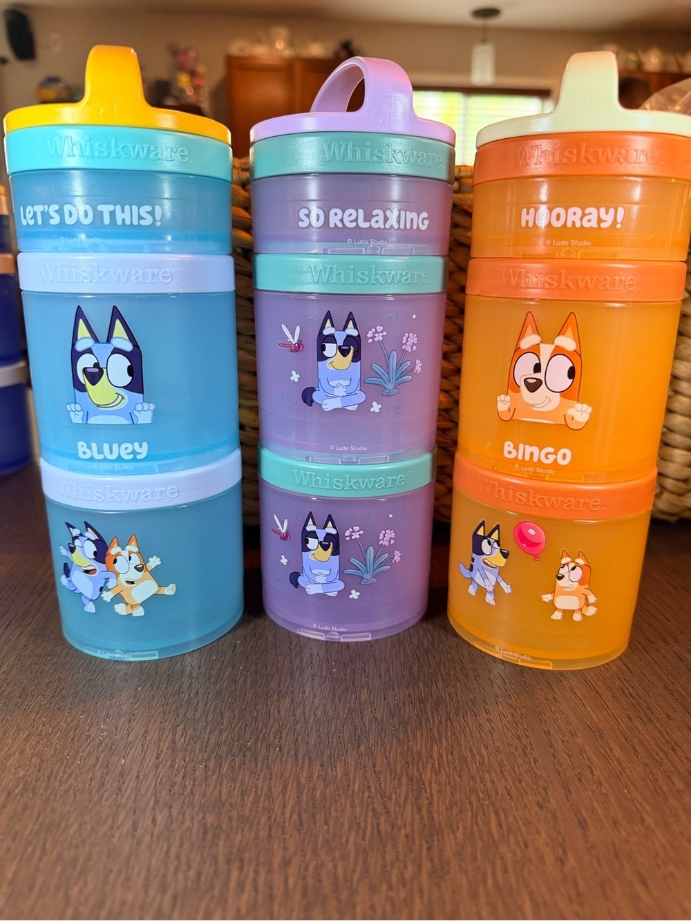 Set of 3 Bluey Stackable Snack Containers - (3 containers in each stack)